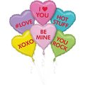Loonballoon Valentine's Day Decorations Balloons; Pastel Conversation Heart Balloons 6ct LB-PRY-val-762889